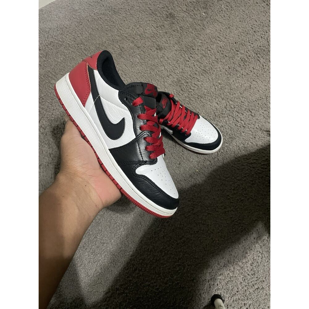 Size 7y-Air Jordan 1 Retro Low OG “Black Toe” CZ0858-106